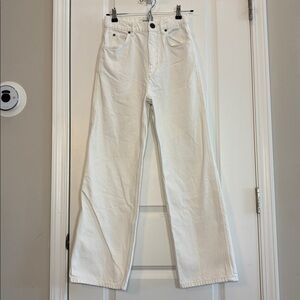 Sandro Wide Leg Jeans high rise white size 34 US 0
